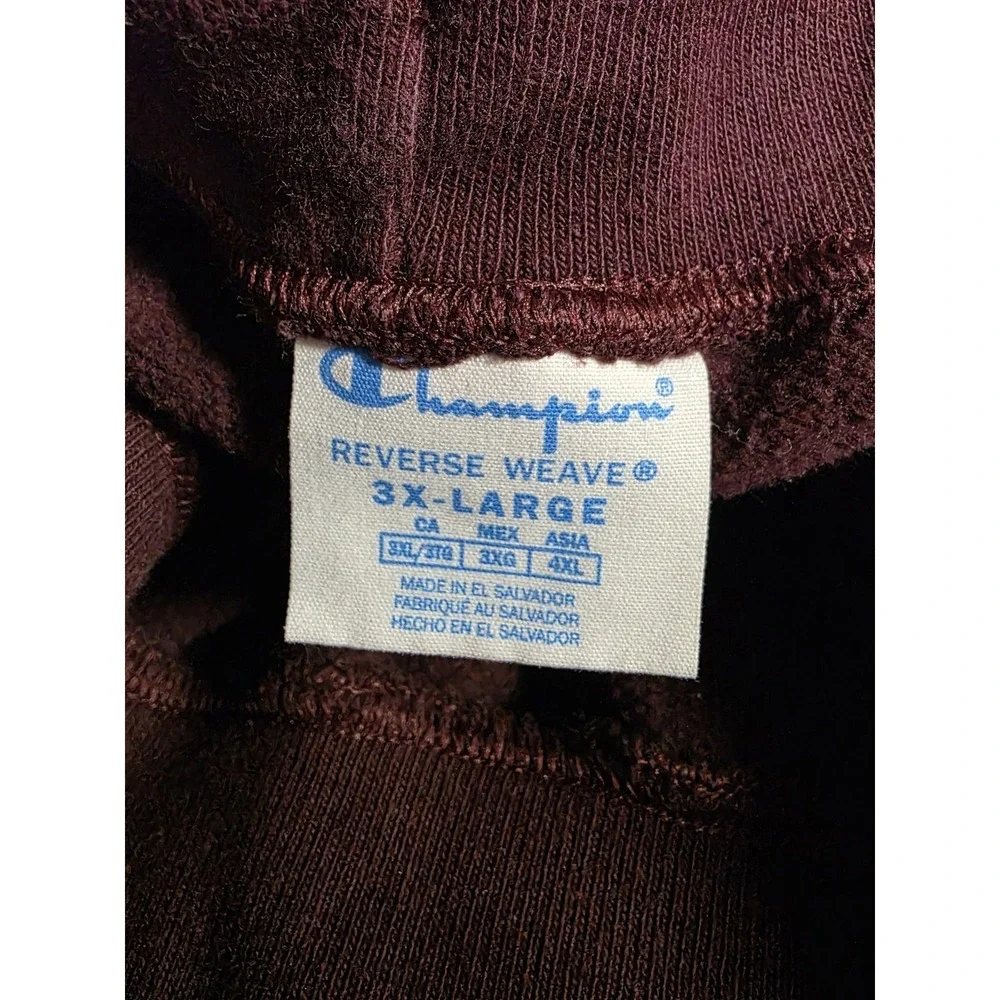 Vtg Champion Reverse Weave Jogger Sweatpants Maroon Men's 3XL GF01